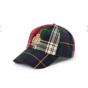 Polo Ralph Lauren plaid color block crest hat